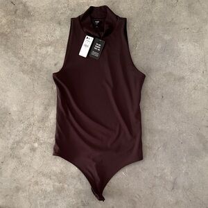 Sleeveless Burgundy Bodysuit